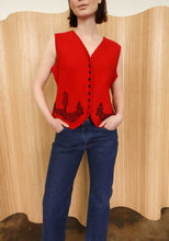 Load image into Gallery viewer, Vintage Red Wool Vest
