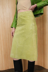 Vintage Green Suede Skirt