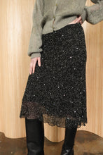 Load image into Gallery viewer, Vintage Deadstock Silk Beaded Midi Skirt
