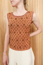 Load image into Gallery viewer, Vintage Peach Beaded Knit Tank
