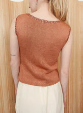 Load image into Gallery viewer, Vintage Peach Beaded Knit Tank
